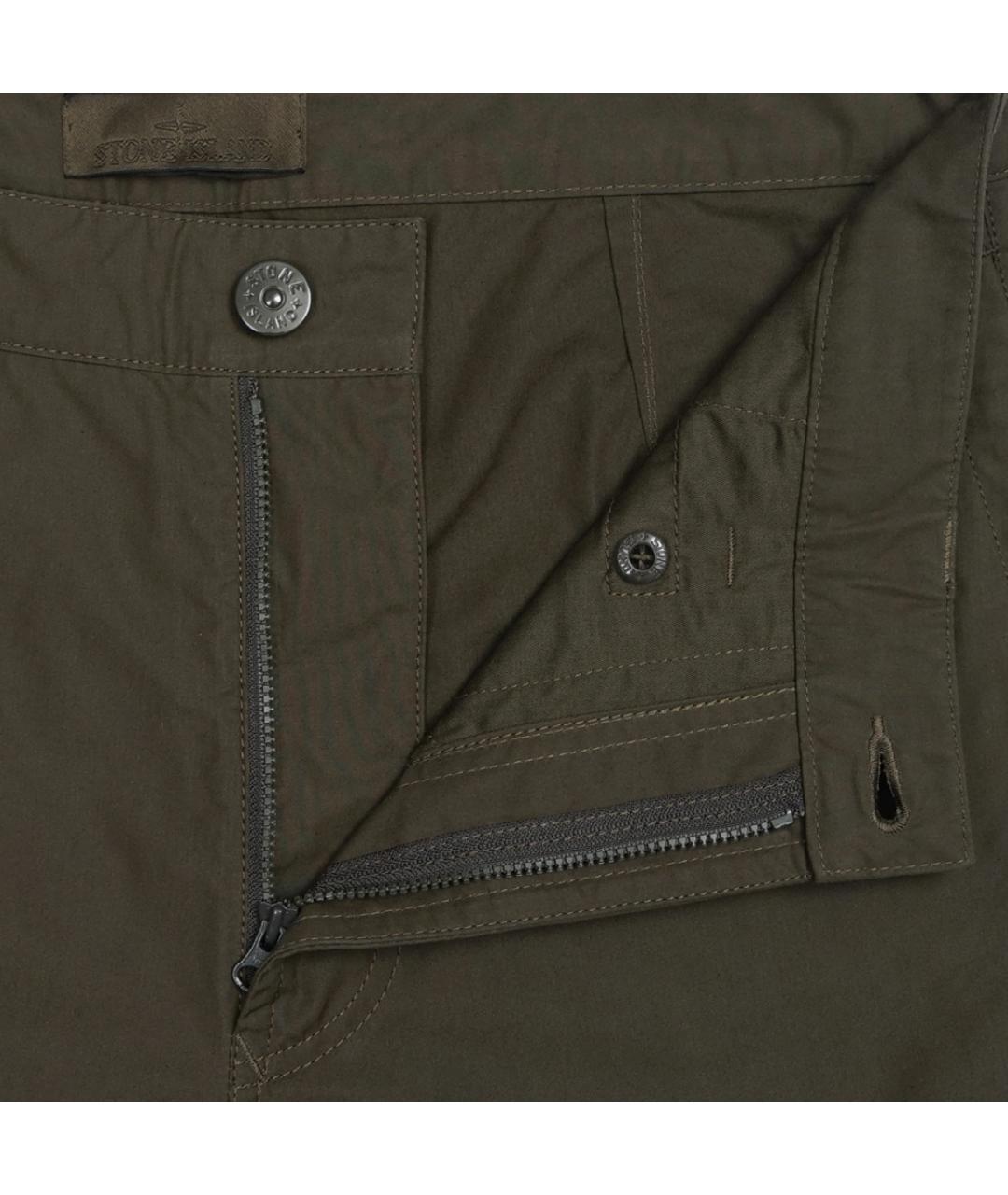 STONE ISLAND Хаки хлопковые повседневные брюки, фото 2