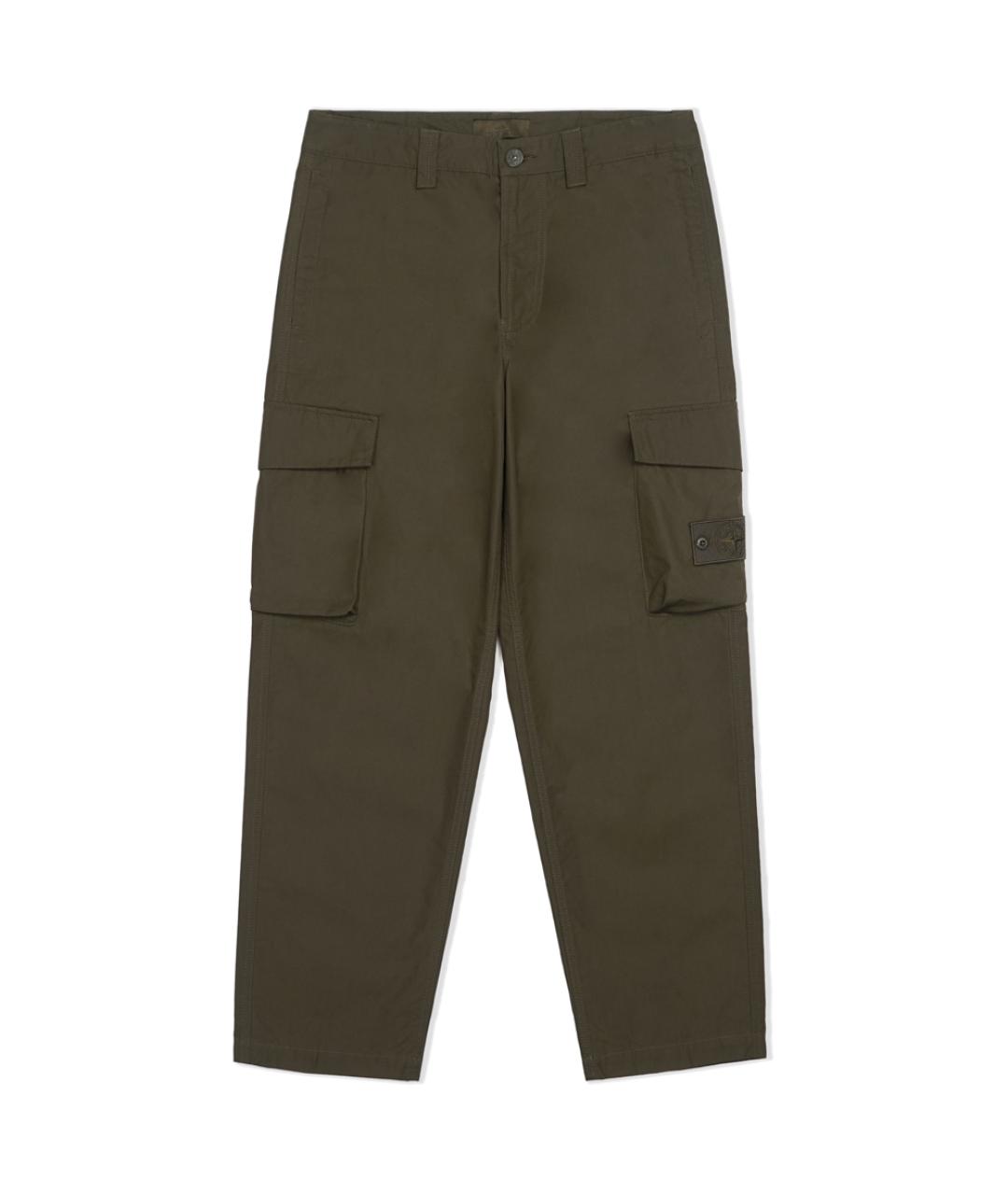 STONE ISLAND Хаки хлопковые повседневные брюки, фото 1