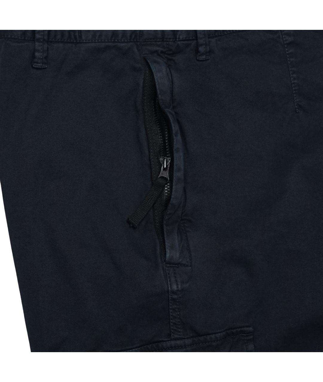 STONE ISLAND Темно-синие хлопко-эластановые повседневные брюки, фото 3