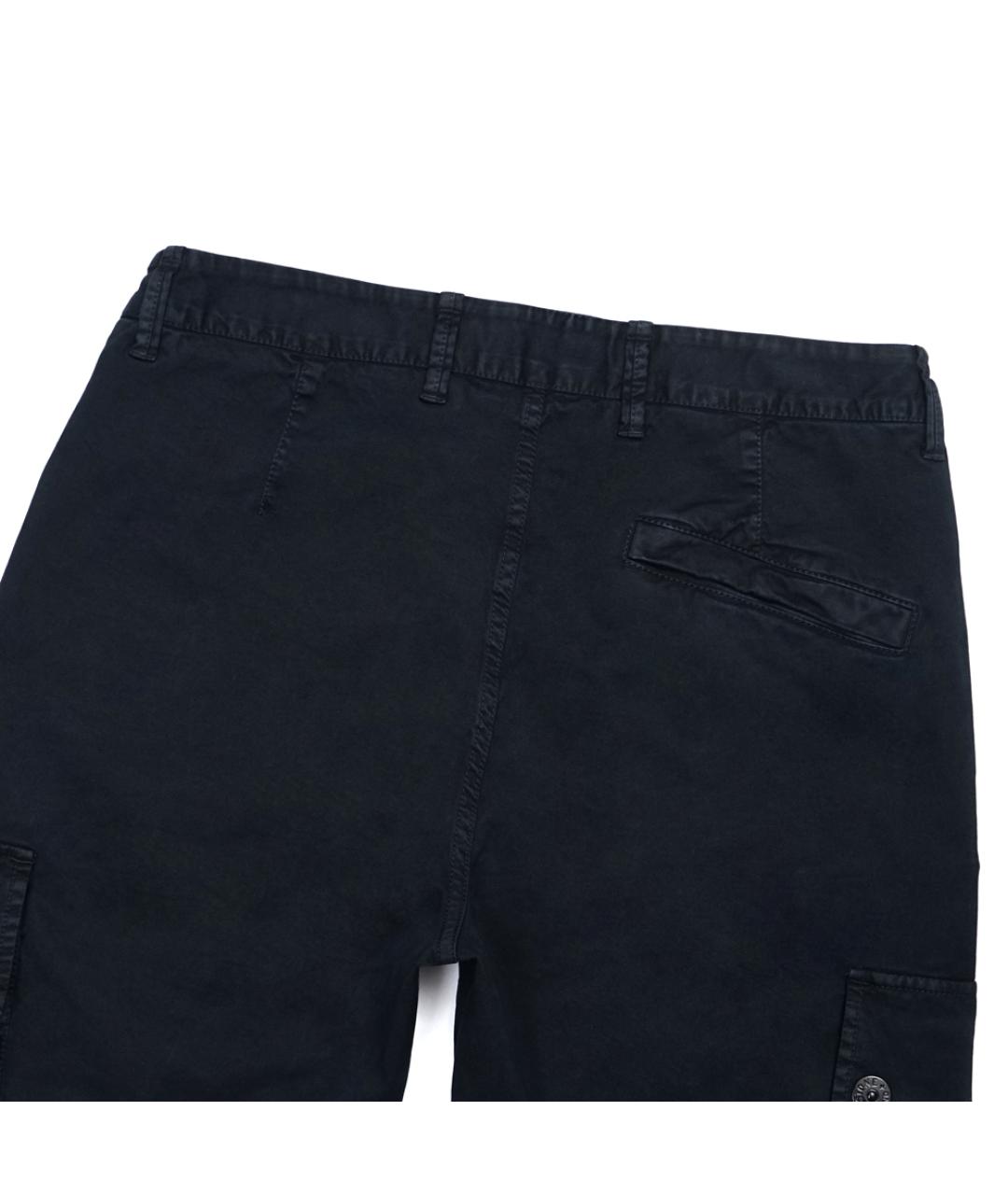 STONE ISLAND Темно-синие хлопко-эластановые повседневные брюки, фото 5