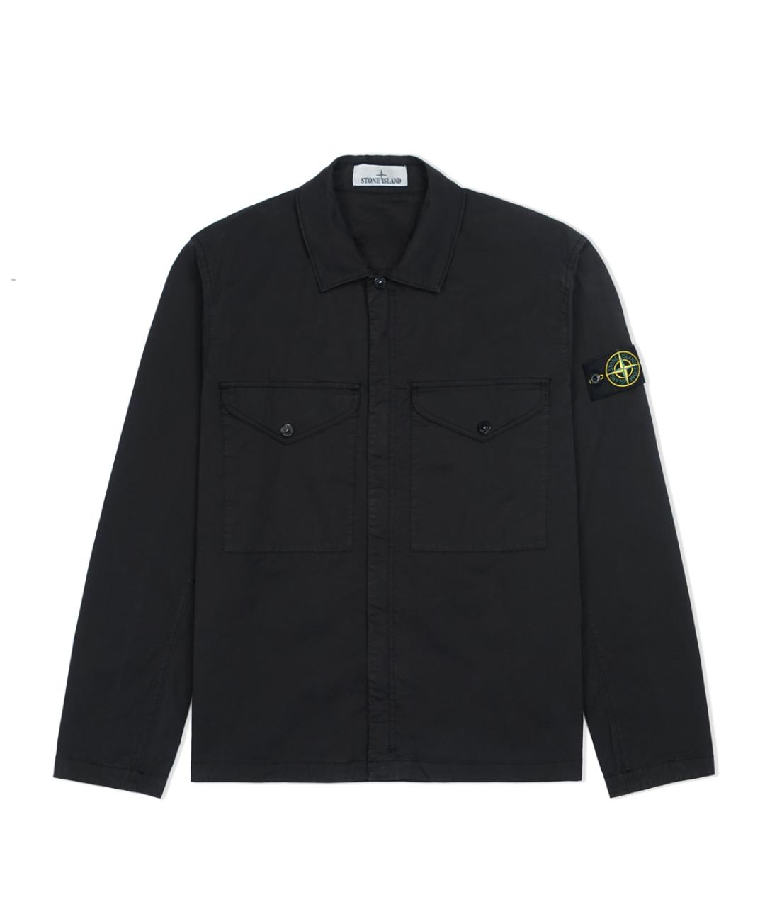 STONE ISLAND Черная хлопко-эластановая куртка, фото 1