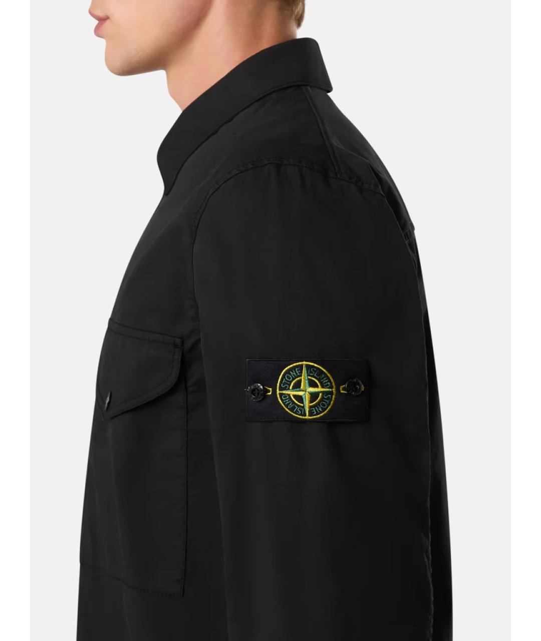 STONE ISLAND Черная хлопко-эластановая куртка, фото 9