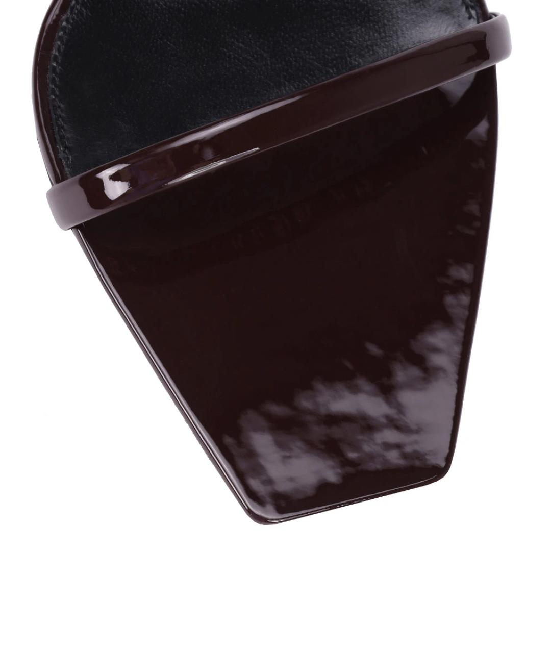SAINT LAURENT Бордовые босоножки, фото 5