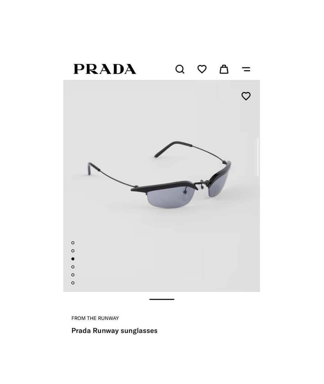 PRADA Черные металлические солнцезащитные очки, фото 2