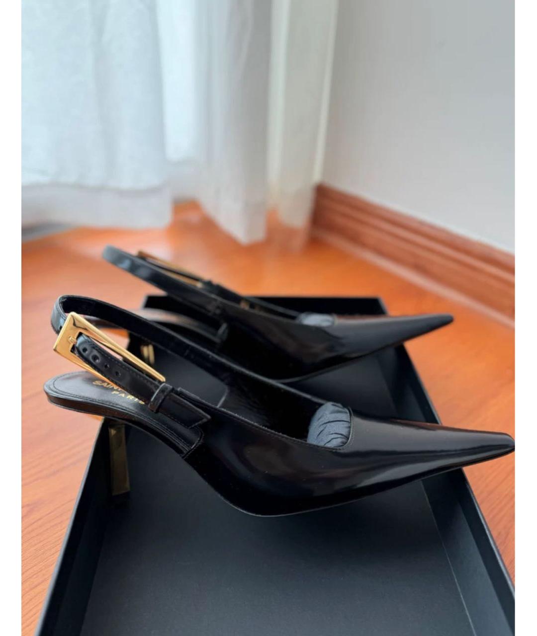 SAINT LAURENT Черные кожаные туфли, фото 7