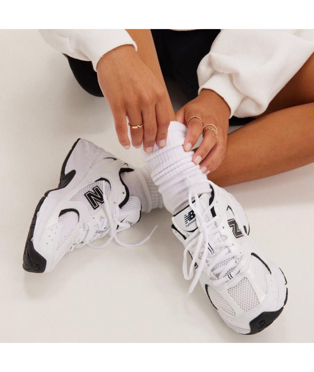 NEW BALANCE Белые текстильные кроссовки, фото 4