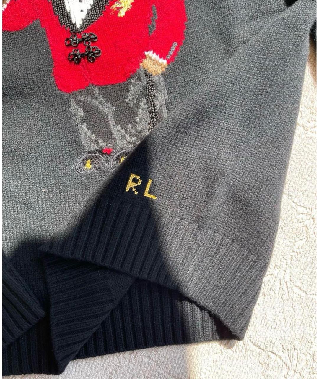 RALPH LAUREN Черный шерстяной джемпер / свитер, фото 5