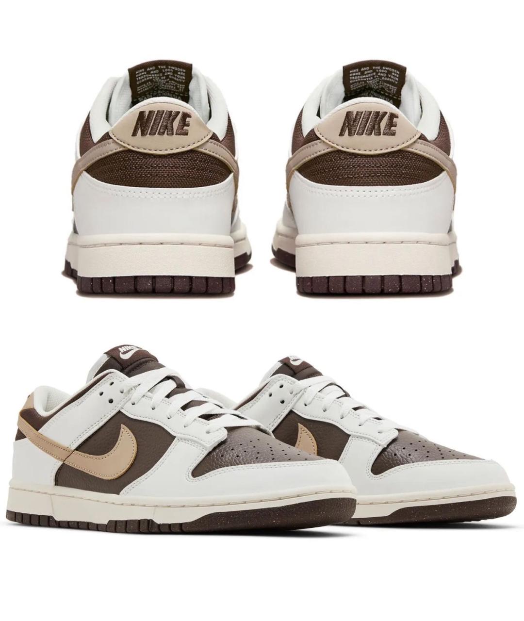 NIKE Коричневые кожаные низкие кроссовки / кеды, фото 3