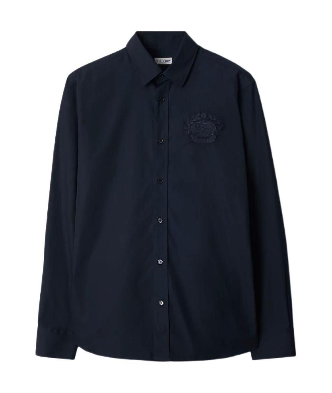 BURBERRY Темно-синяя хлопковая кэжуал рубашка, фото 1