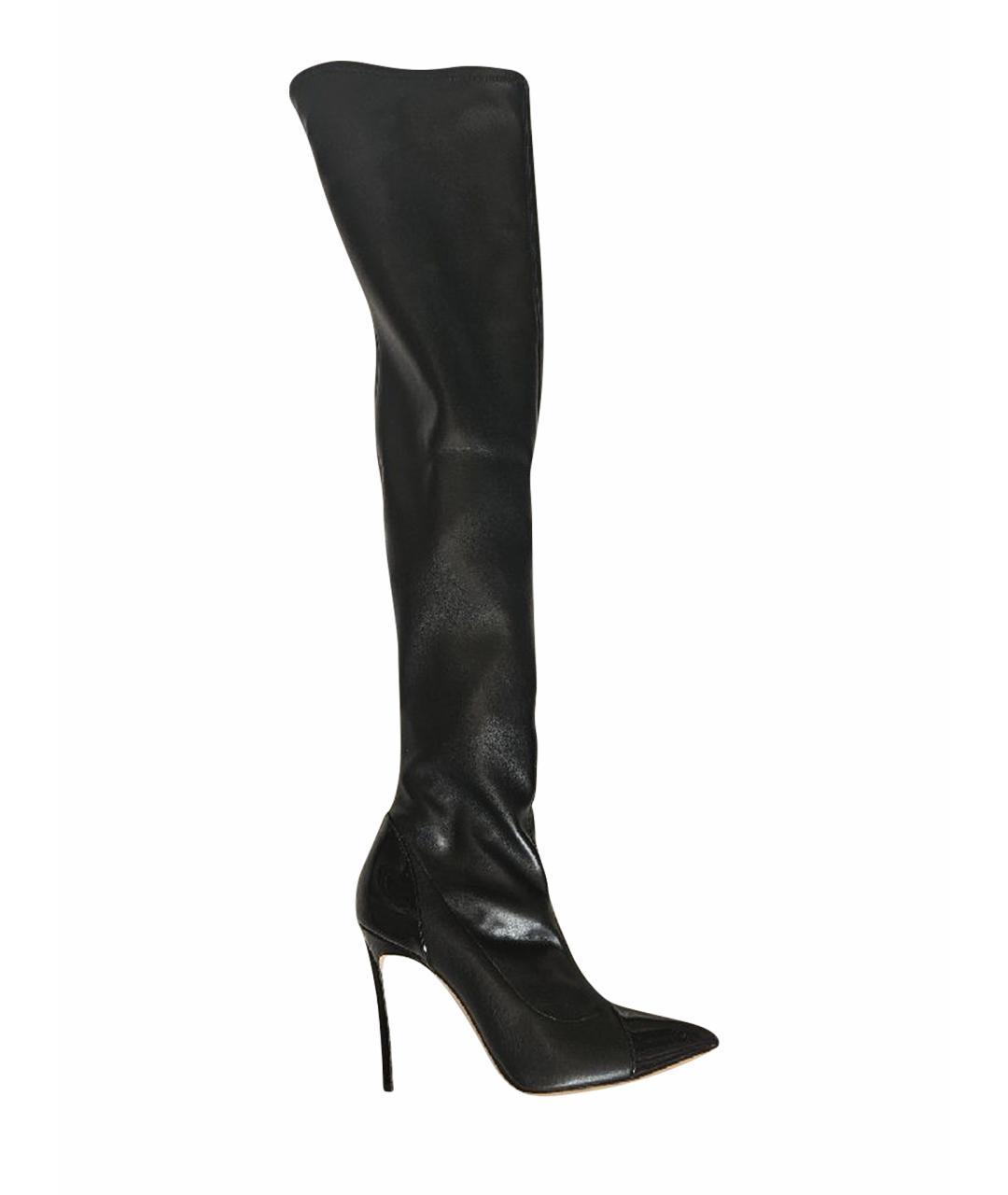 CASADEI Черные кожаные ботфорты, фото 1