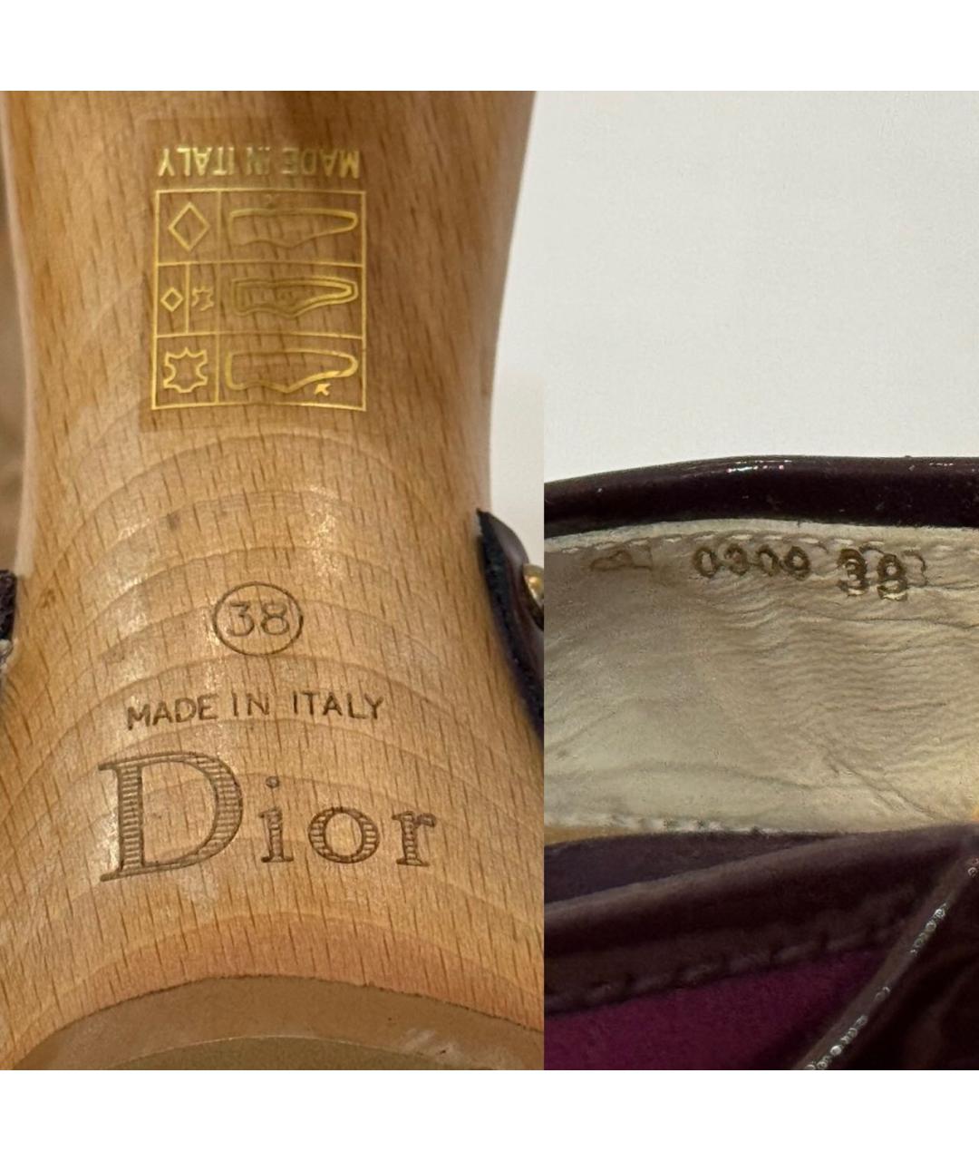 CHRISTIAN DIOR Фиолетовые кожаные сабо, фото 6