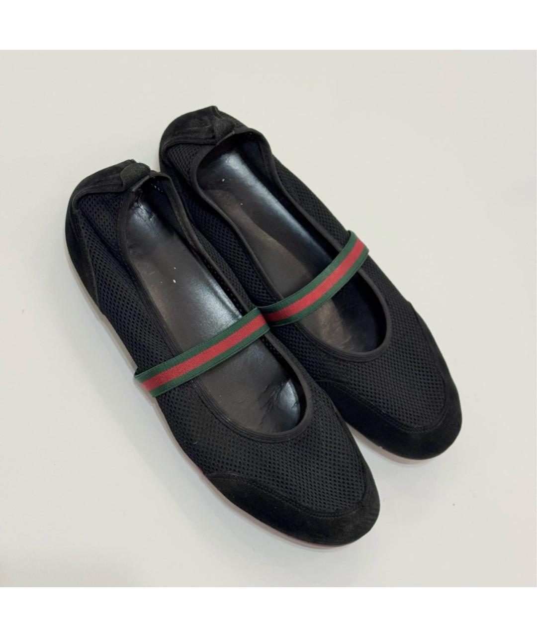 GUCCI Черные замшевые балетки, фото 2