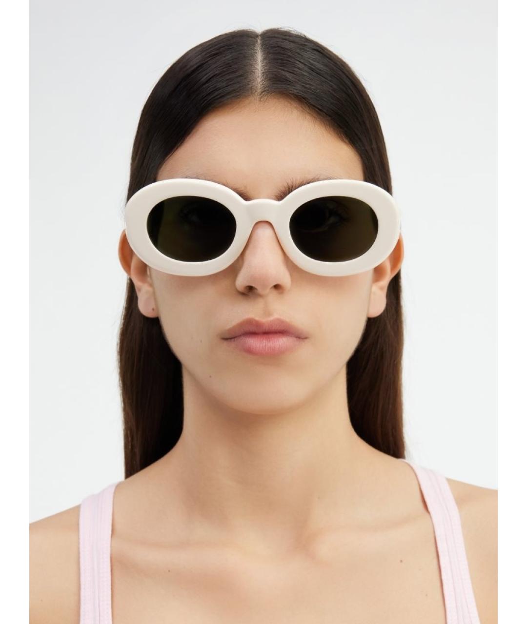 JACQUEMUS Бежевые металлические солнцезащитные очки, фото 4