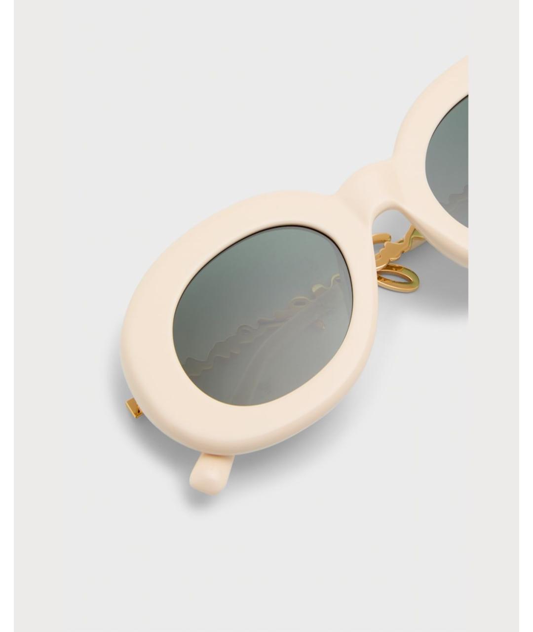 JACQUEMUS Бежевые металлические солнцезащитные очки, фото 3