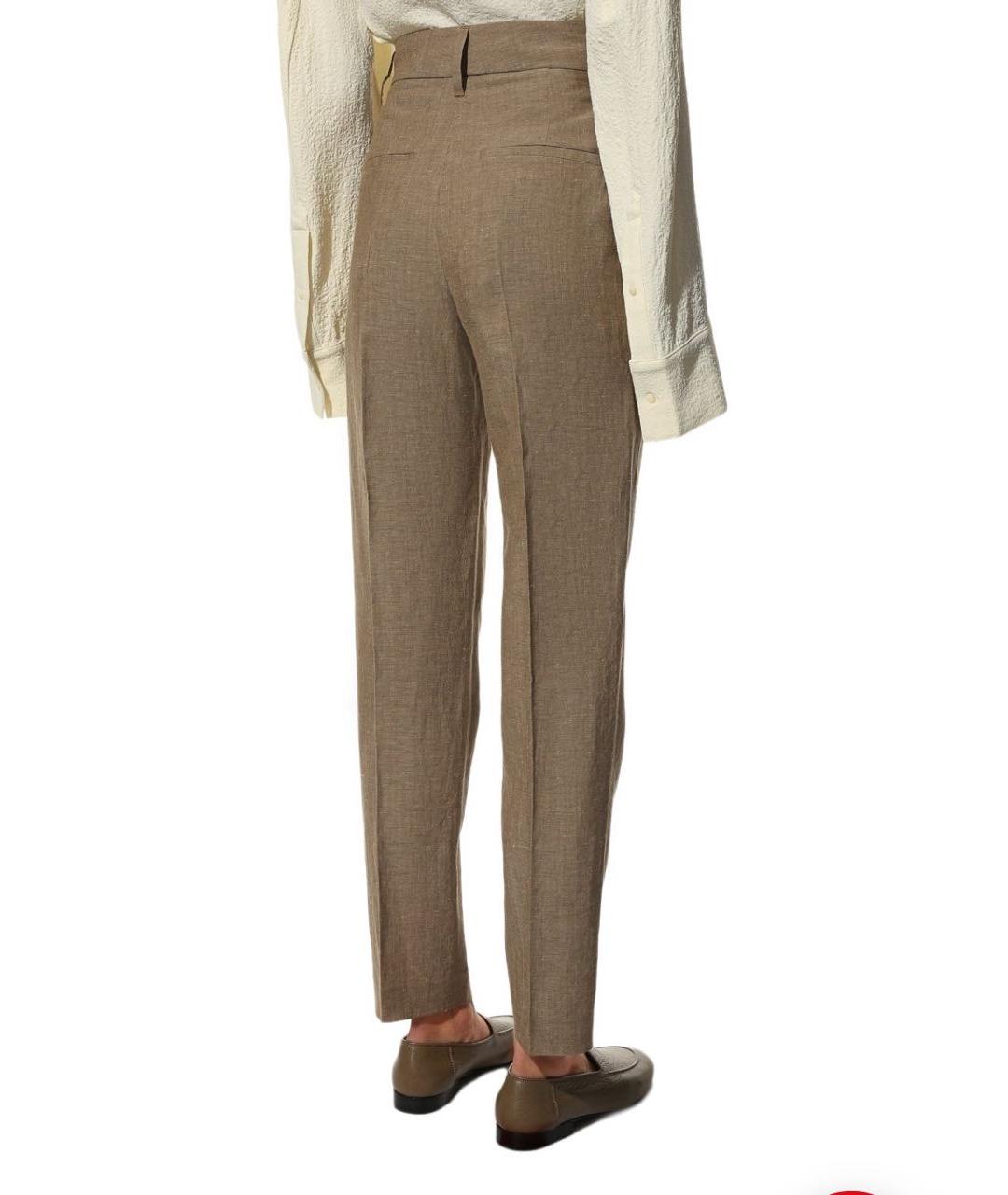 BRUNELLO CUCINELLI Коричневые шерстяные брюки узкие, фото 4