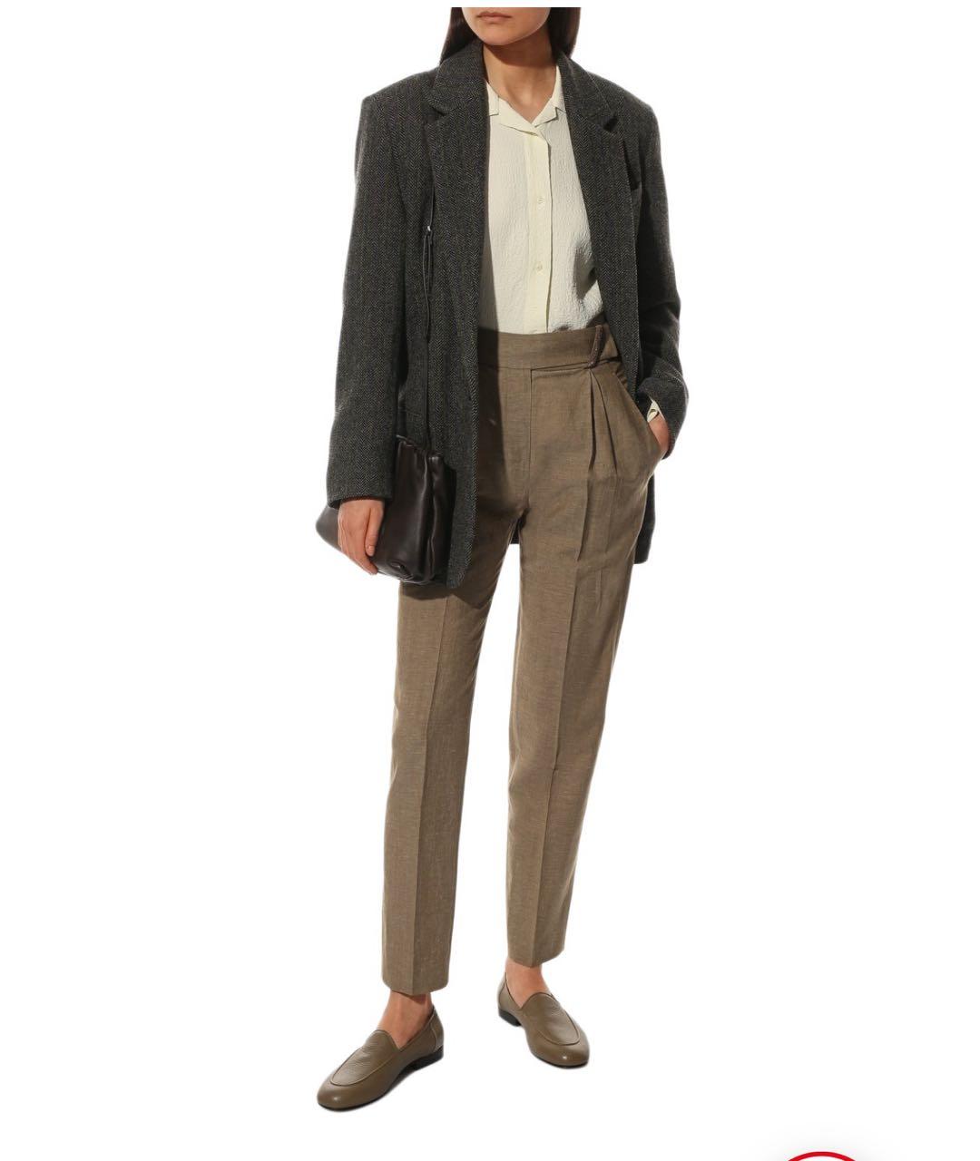 BRUNELLO CUCINELLI Коричневые шерстяные брюки узкие, фото 2