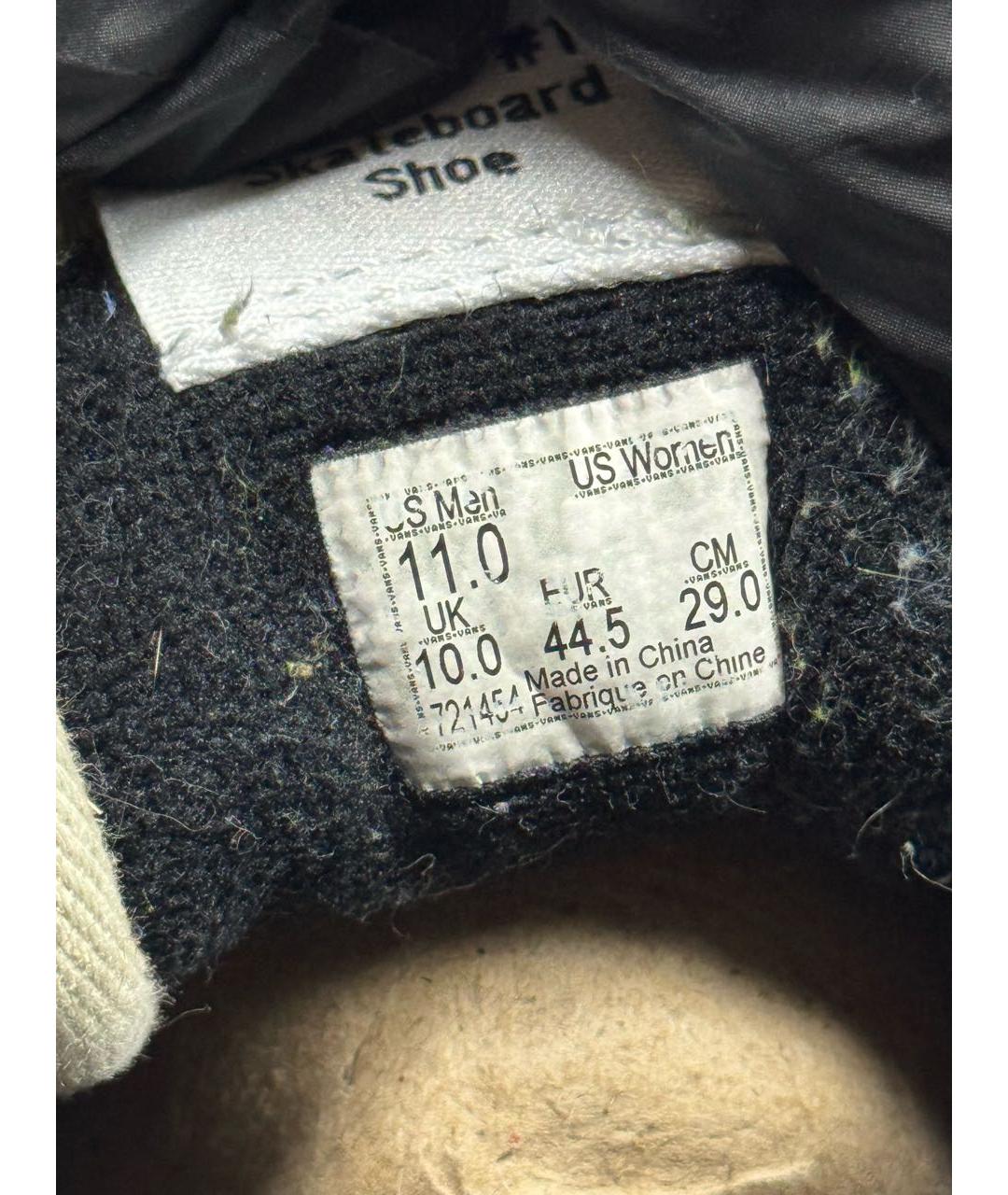 VANS Черные текстильные высокие кроссовки / кеды, фото 7