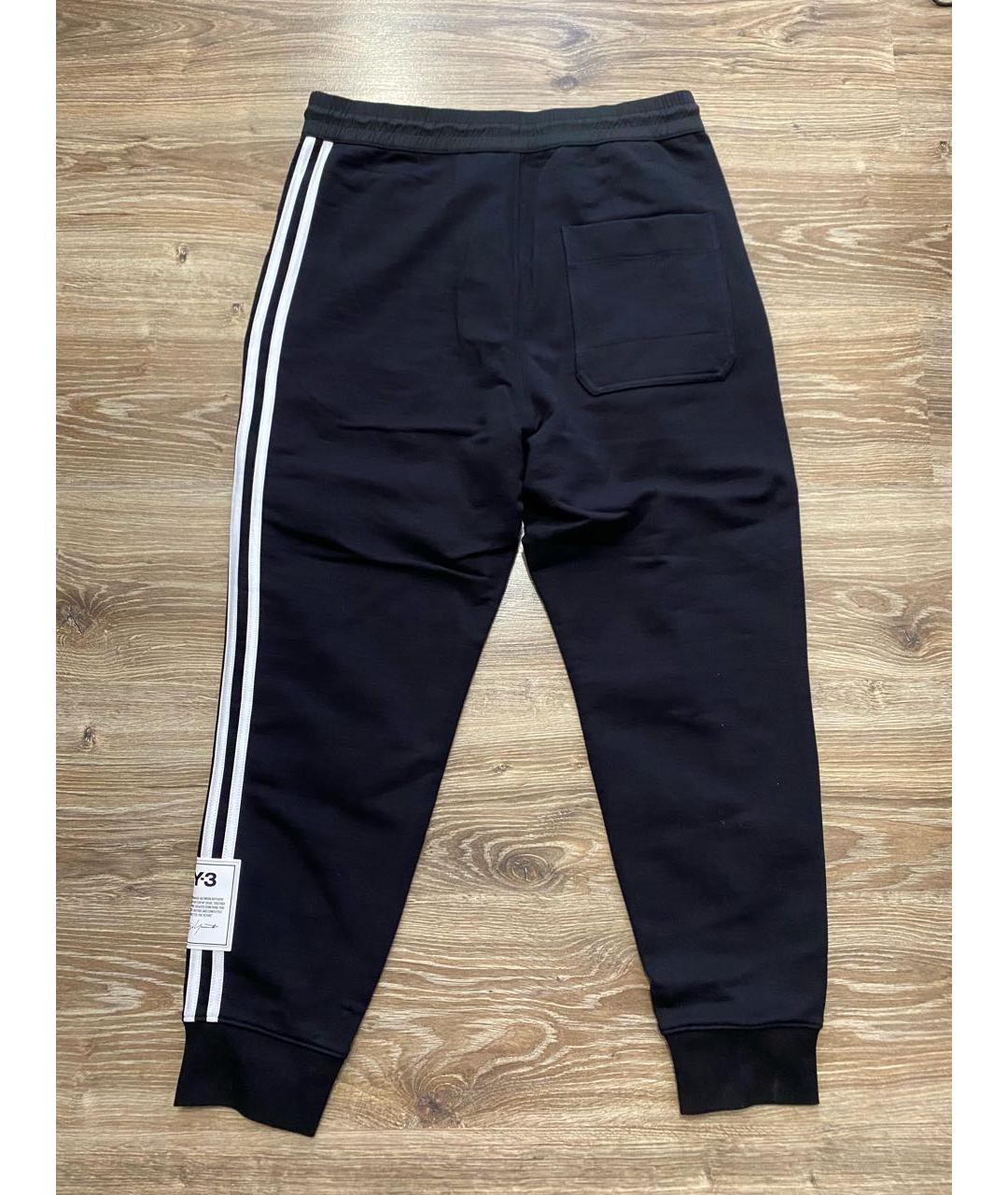 Y-3 Черные хлопко-эластановые повседневные брюки, фото 6