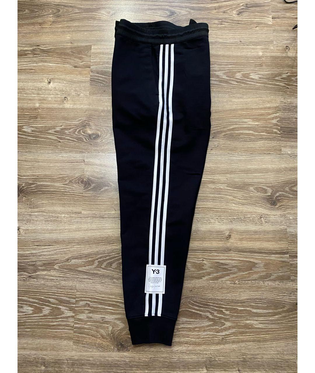 Y-3 Черные хлопко-эластановые повседневные брюки, фото 7
