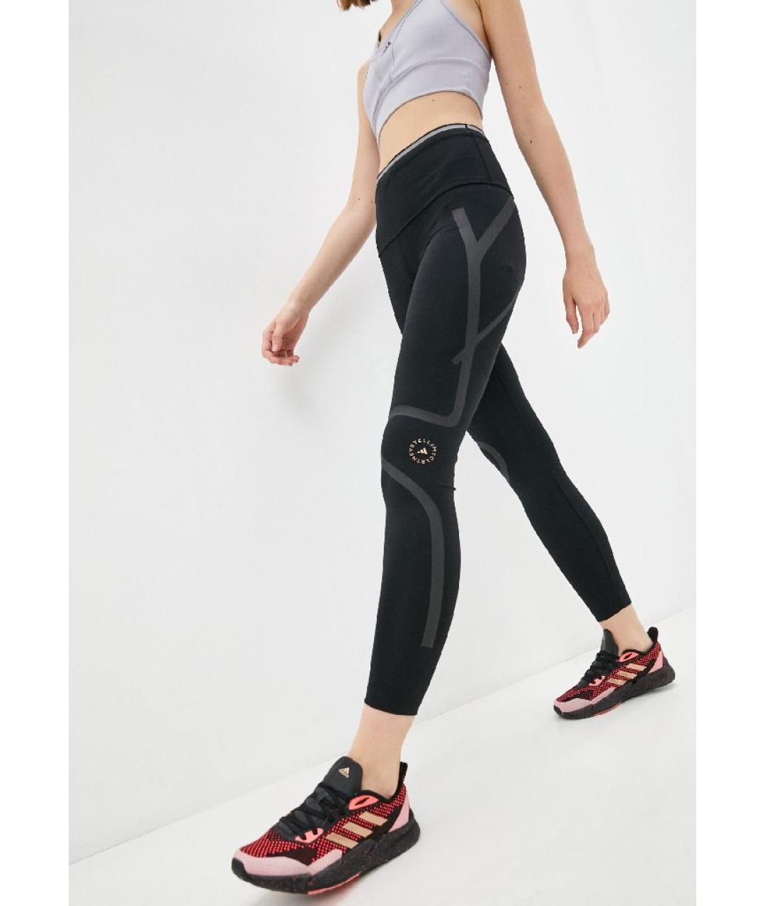ADIDAS BY STELLA MCCARTNEY Черные полиэстеровые леггинсы и велосипедки, фото 4
