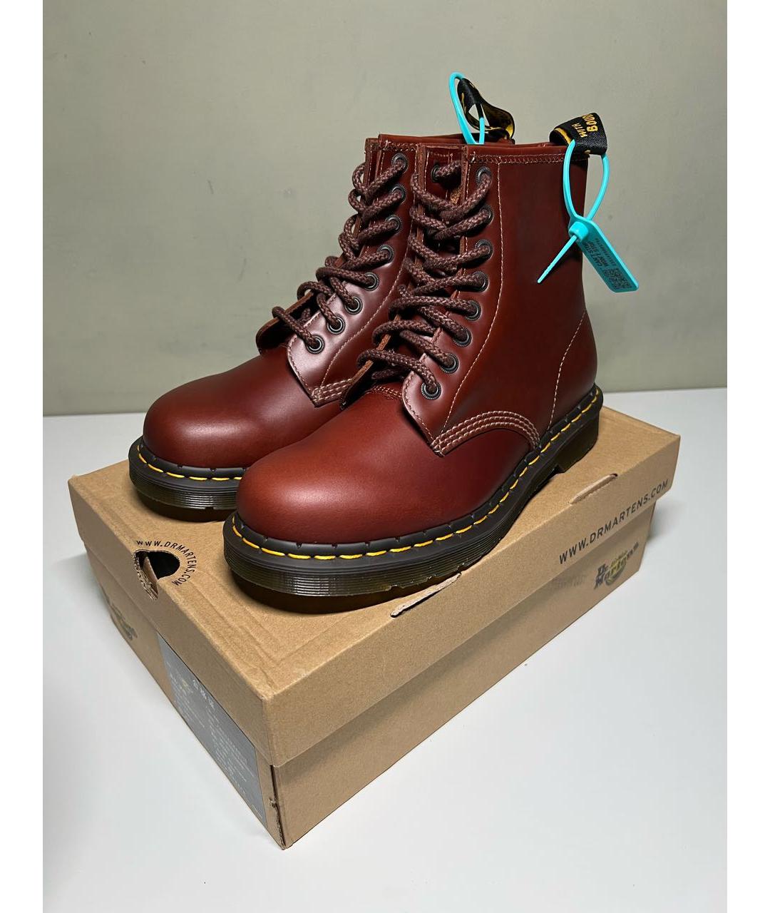 DR. MARTENS Бордовые кожаные высокие ботинки, фото 2