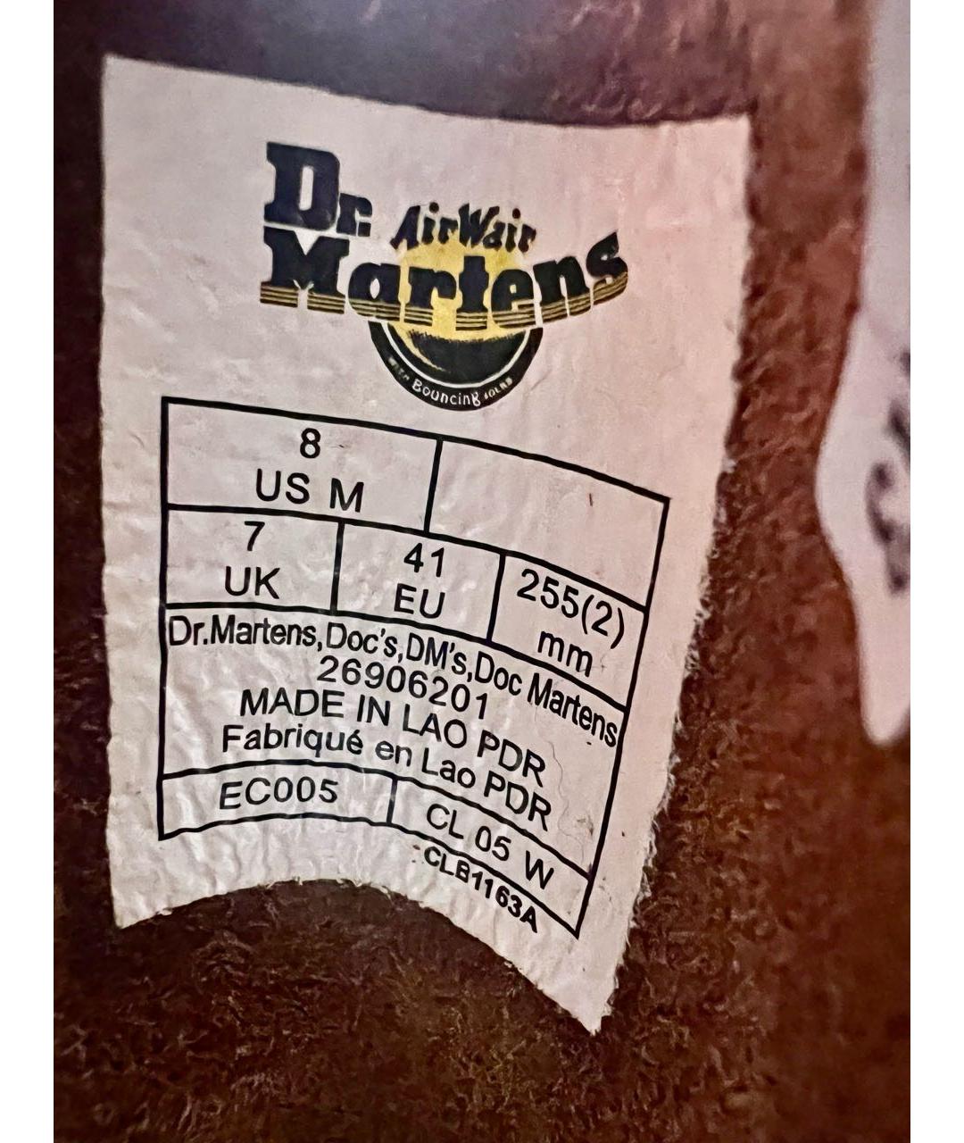 DR. MARTENS Бордовые кожаные высокие ботинки, фото 5