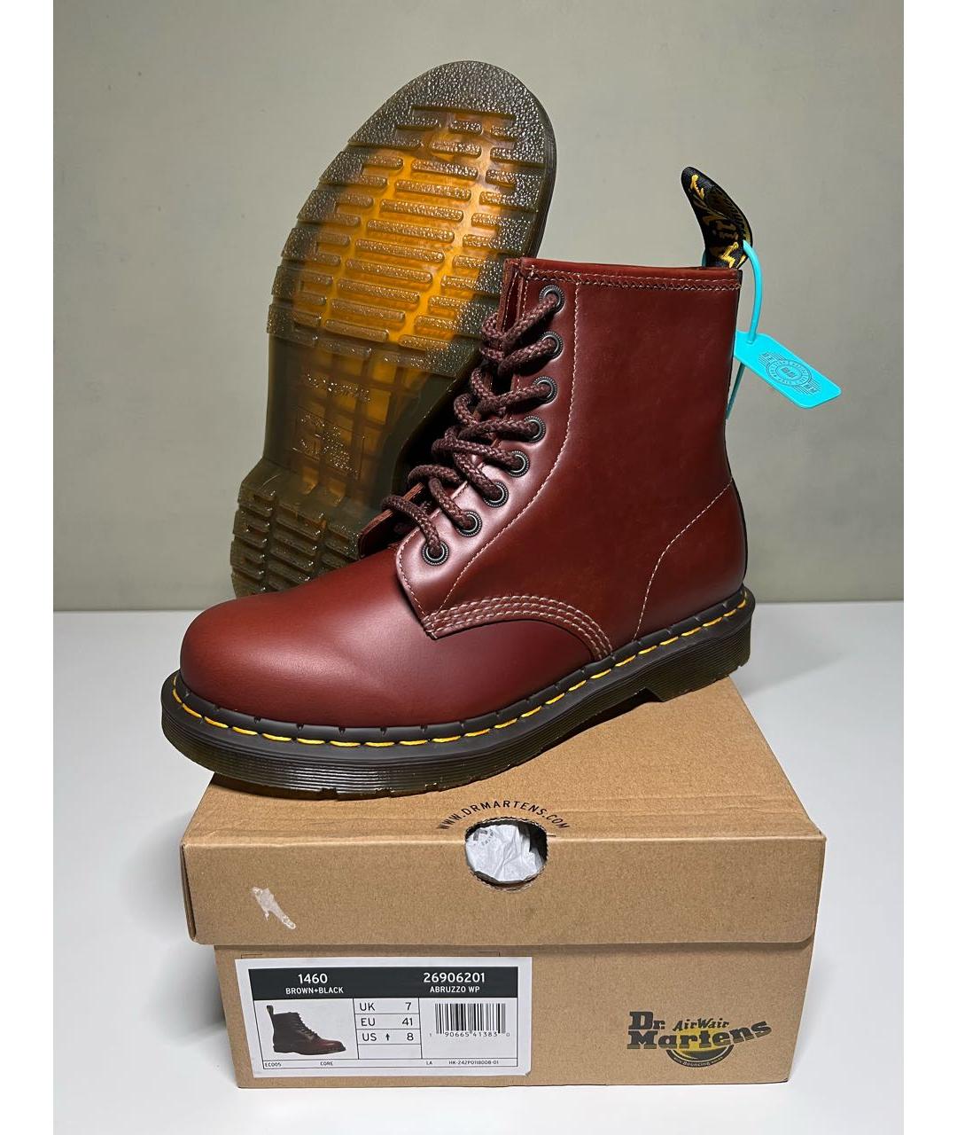 DR. MARTENS Бордовые кожаные высокие ботинки, фото 6