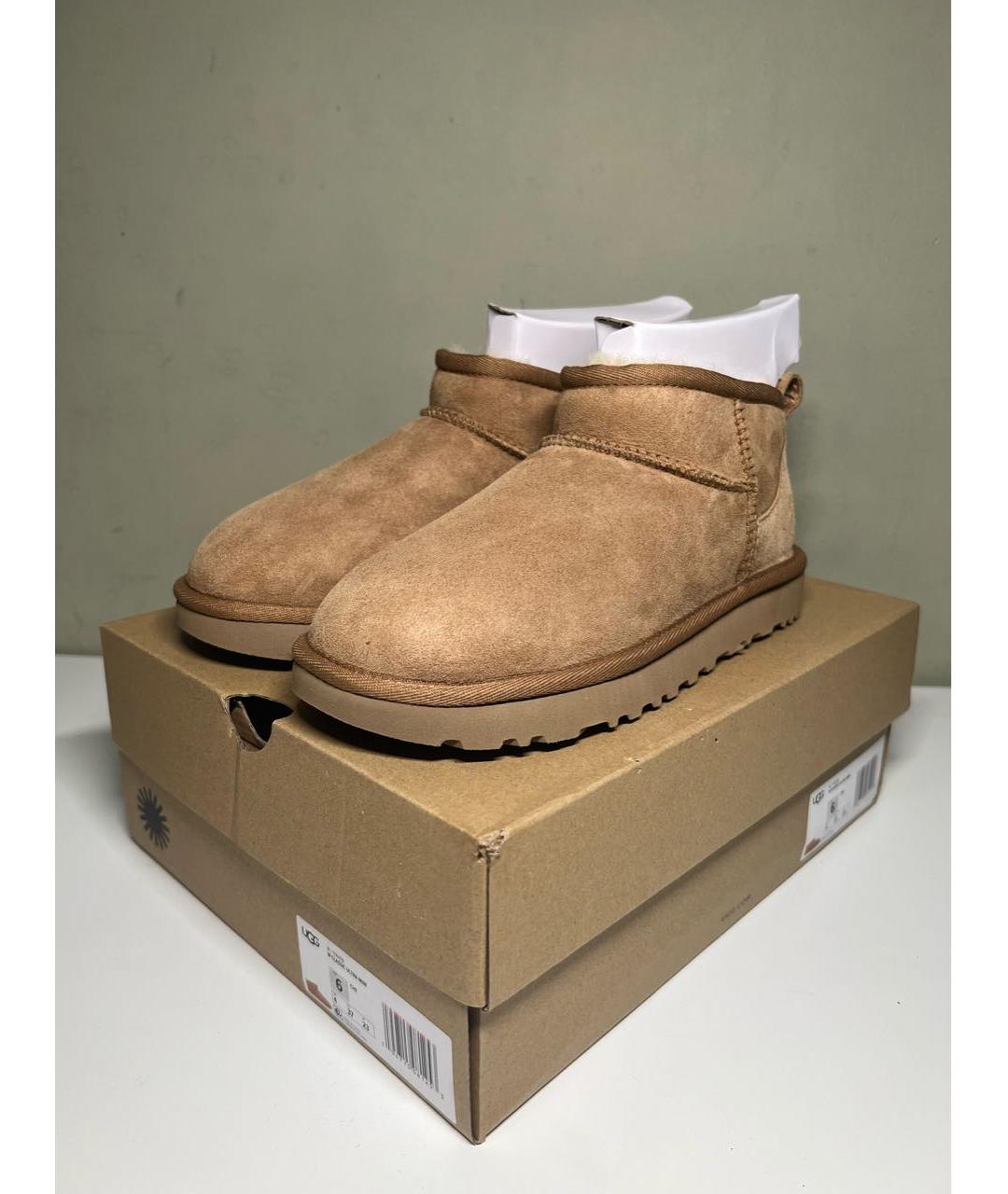 UGG AUSTRALIA Бежевые замшевые ботинки, фото 2