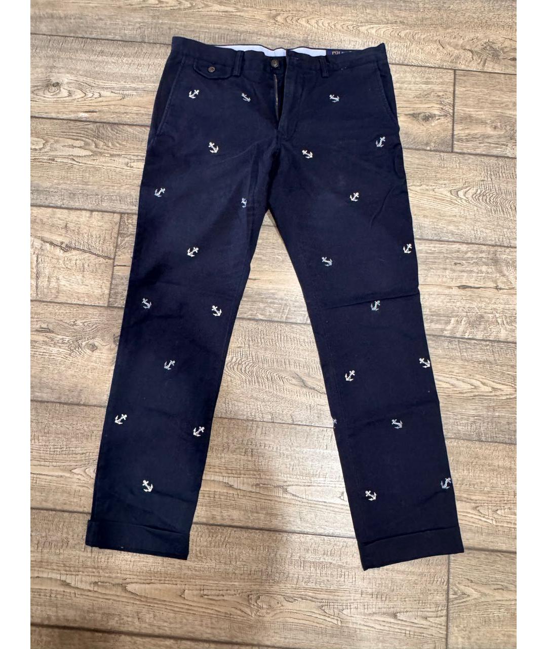 POLO RALPH LAUREN Темно-синие хлопковые повседневные брюки, фото 7