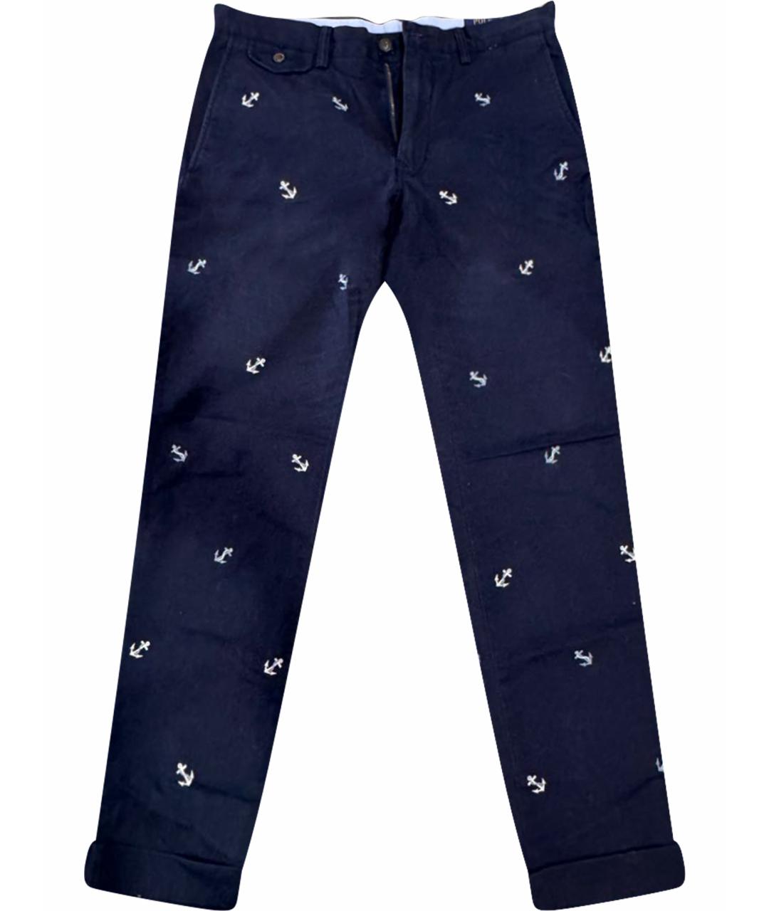 POLO RALPH LAUREN Темно-синие хлопковые повседневные брюки, фото 1