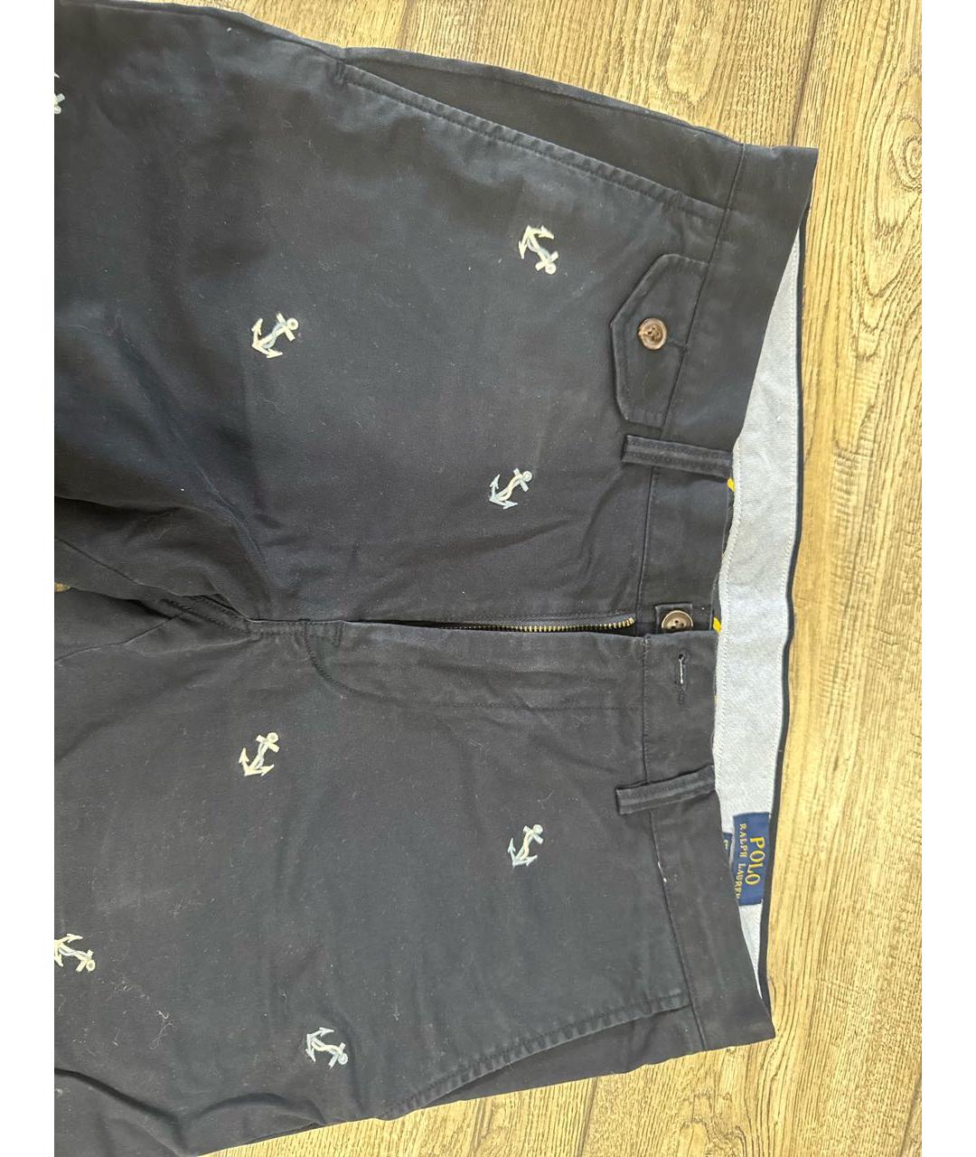 POLO RALPH LAUREN Темно-синие хлопковые повседневные брюки, фото 3