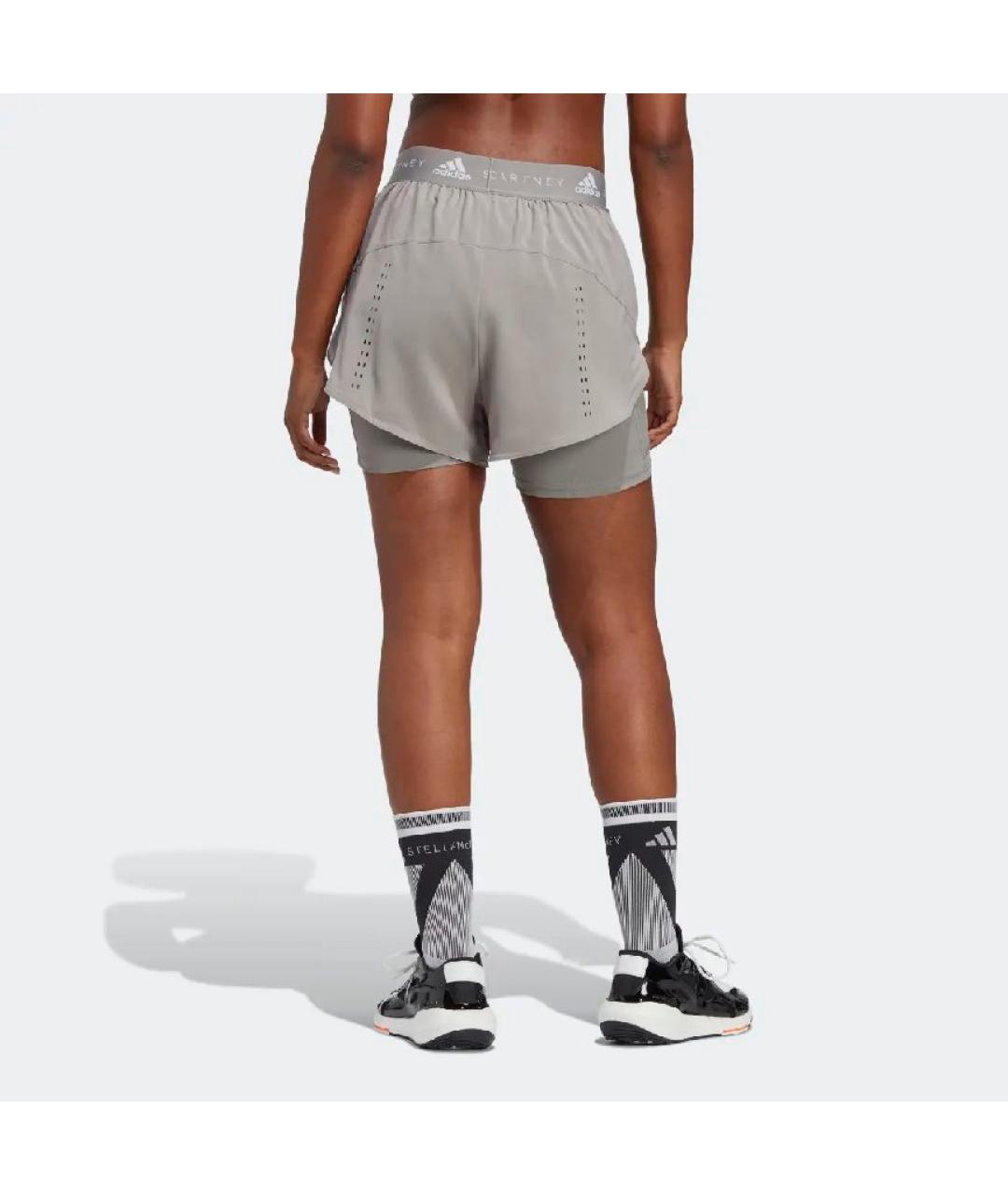 ADIDAS BY STELLA MCCARTNEY Серые полиэстеровые спортивные брюки и шорты, фото 5