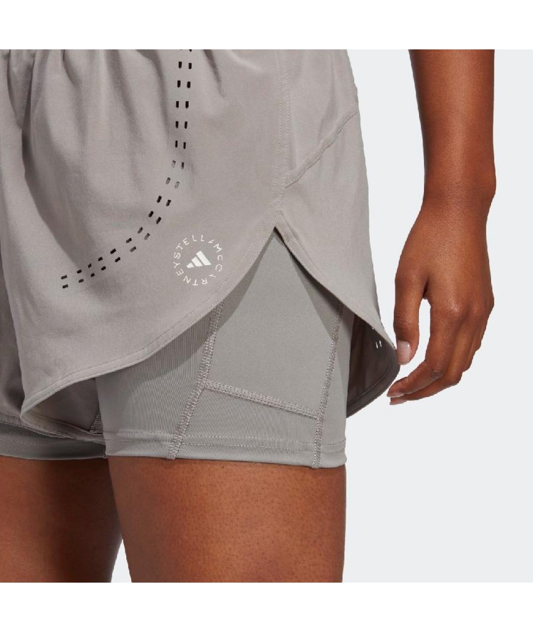 ADIDAS BY STELLA MCCARTNEY Серые полиэстеровые спортивные брюки и шорты, фото 4