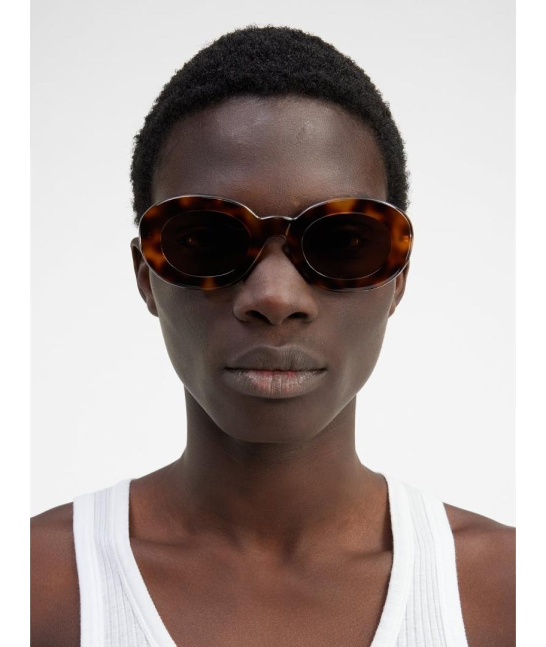 JACQUEMUS Коричневые пластиковые солнцезащитные очки, фото 6