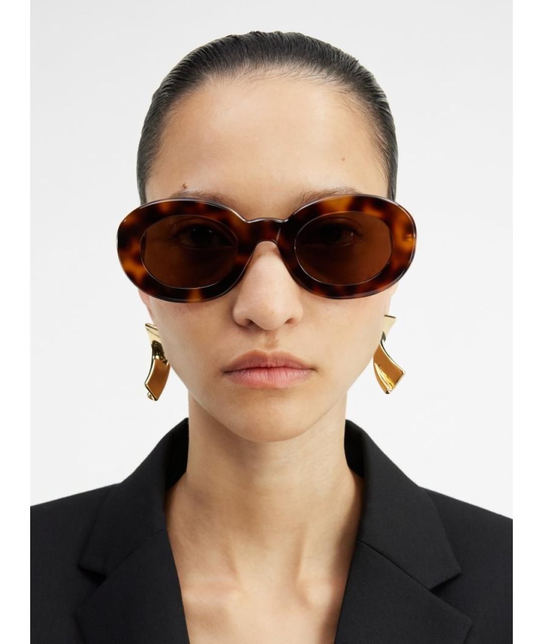 JACQUEMUS Коричневые пластиковые солнцезащитные очки, фото 4