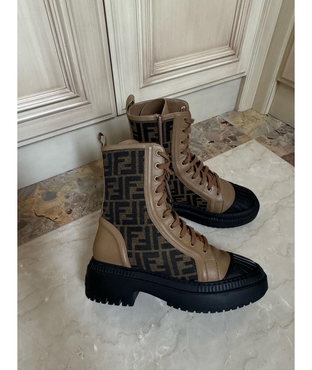 FENDI Коричневые ботинки, фото 2
