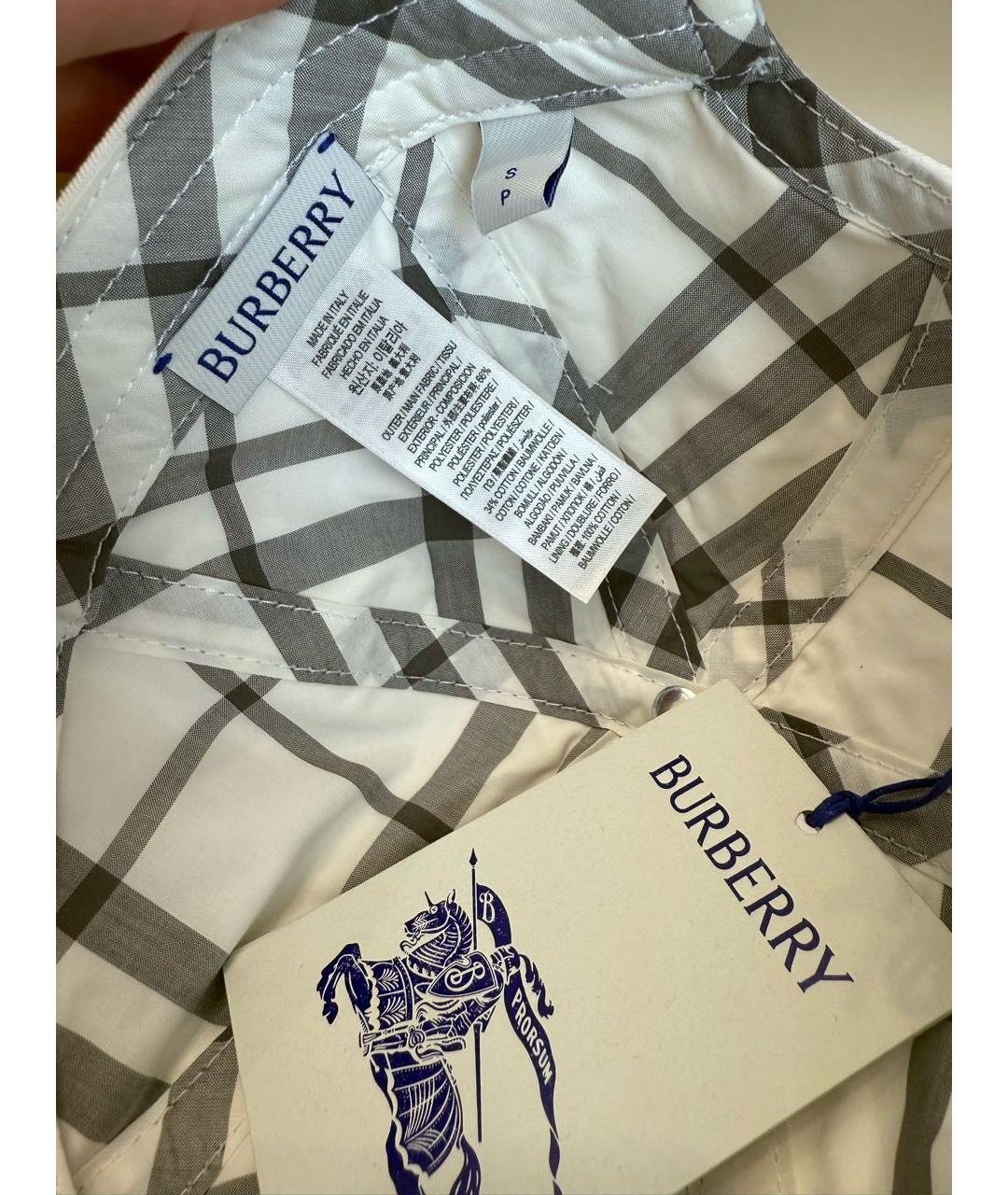 BURBERRY Белая хлопковая кепка, фото 6