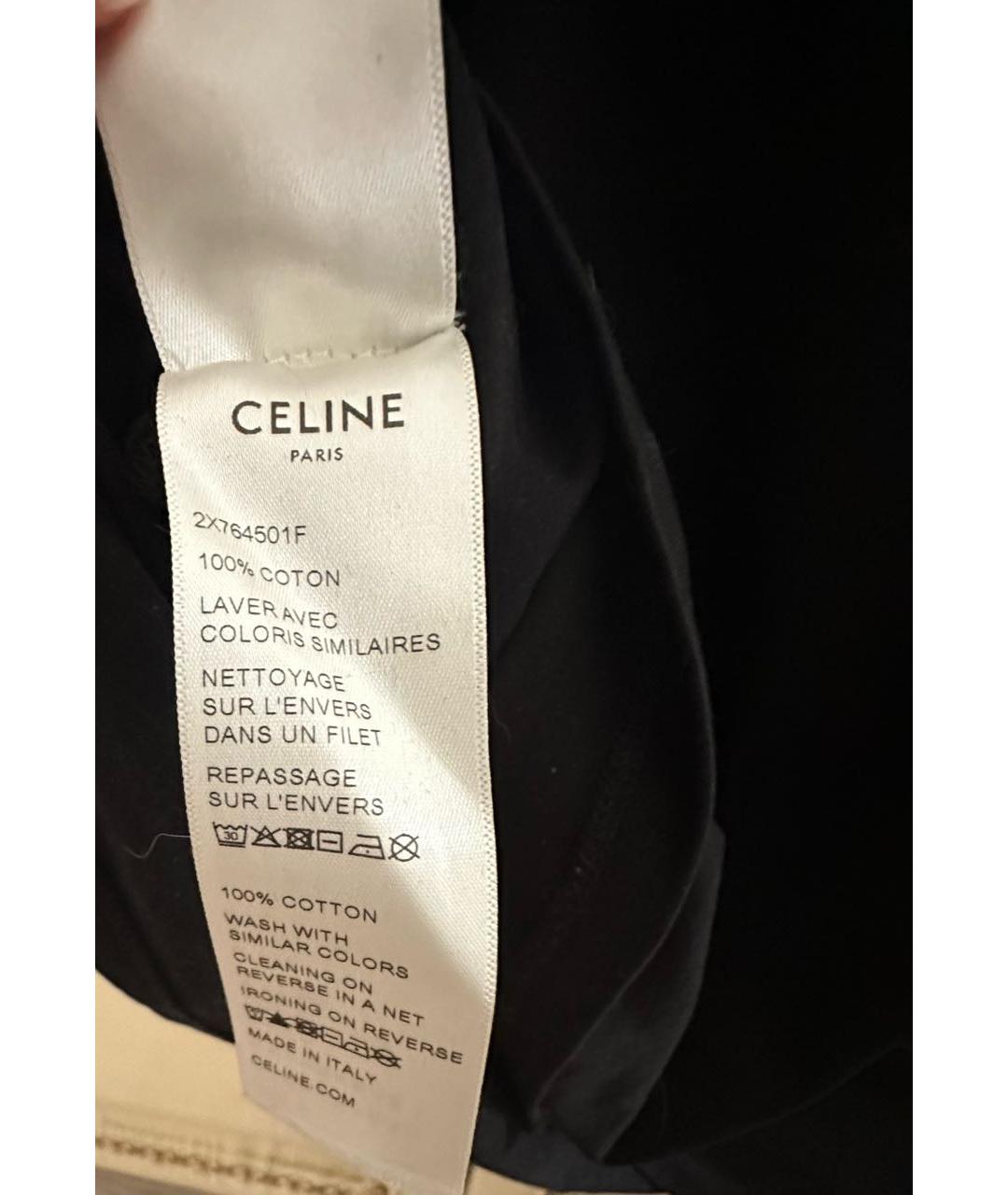 CELINE Черная хлопковая футболка, фото 4
