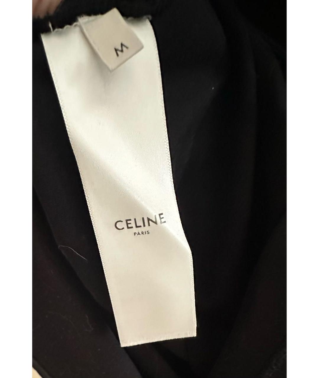 CELINE Черная хлопковая футболка, фото 6