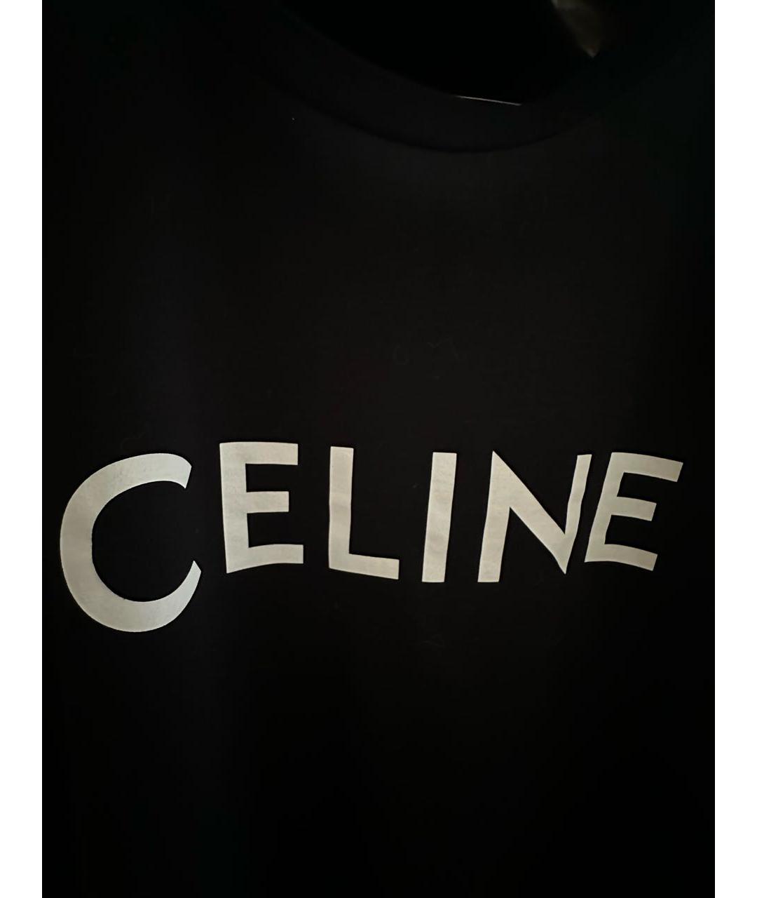 CELINE Черная хлопковая футболка, фото 5
