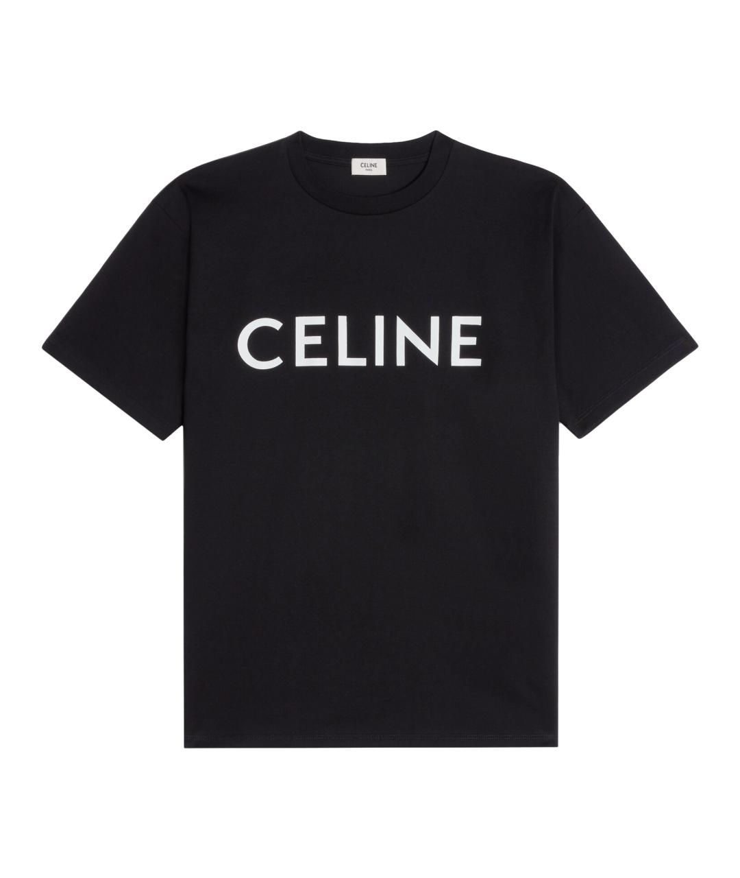 CELINE Черная хлопковая футболка, фото 1