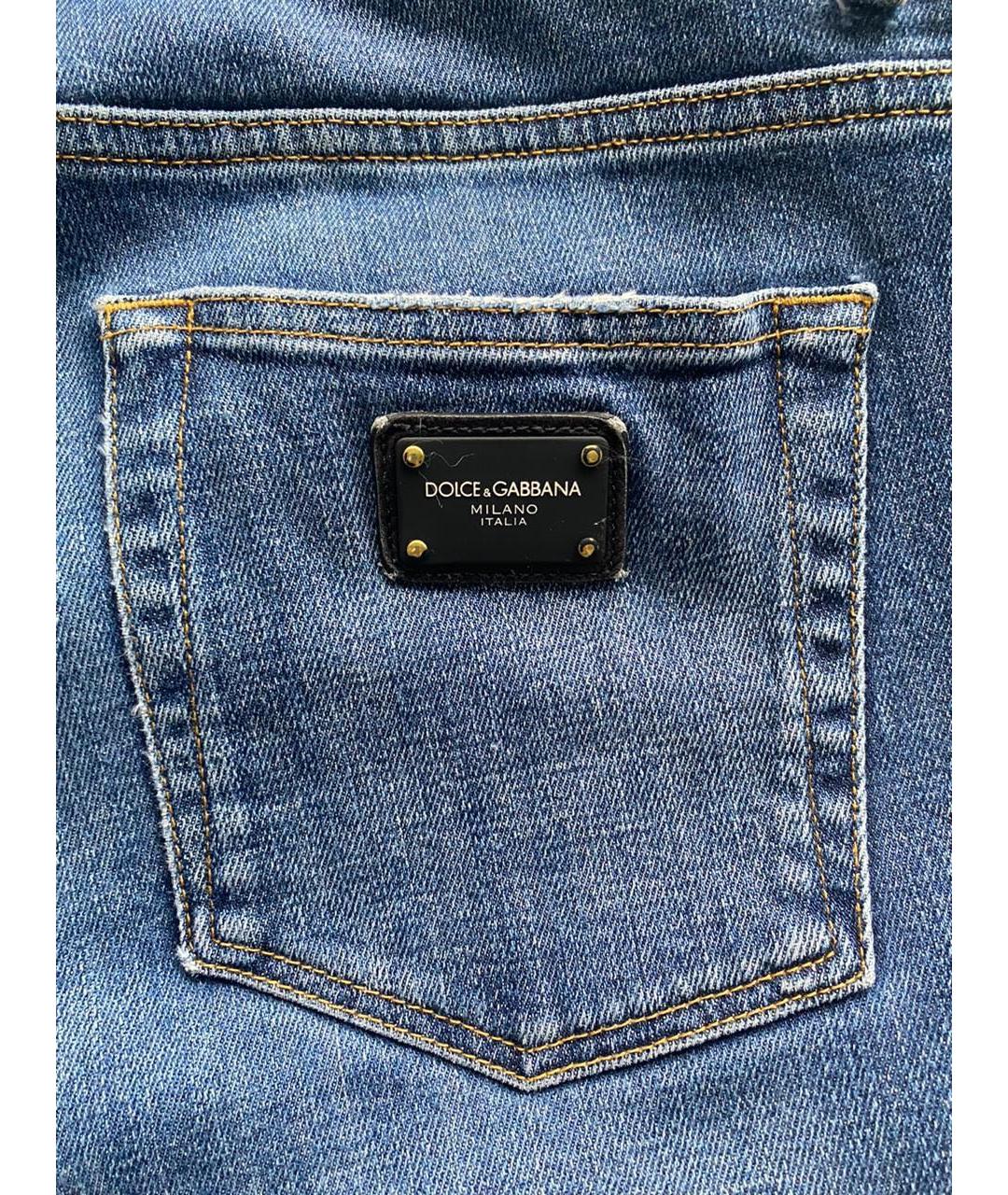DOLCE&GABBANA Синие хлопковые джинсы скинни, фото 8