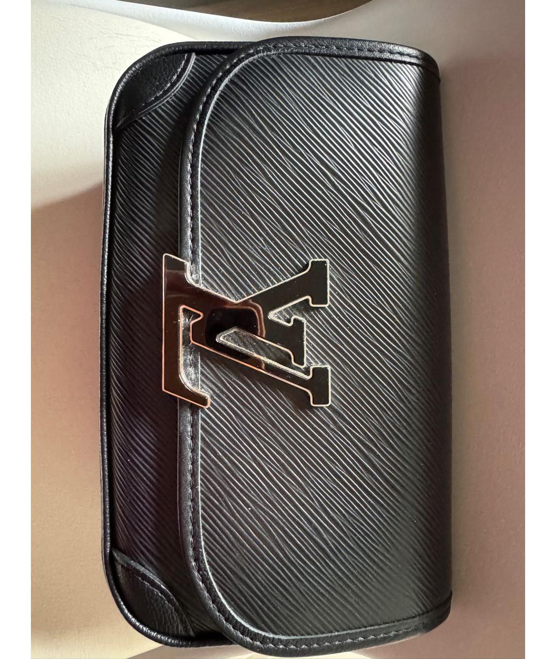 LOUIS VUITTON Черная кожаная сумка через плечо, фото 6