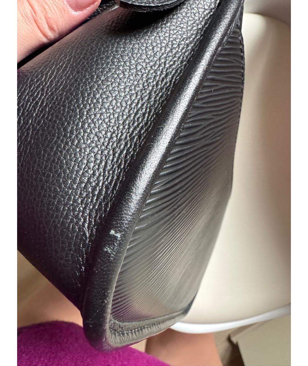 LOUIS VUITTON Черная кожаная сумка через плечо, фото 5