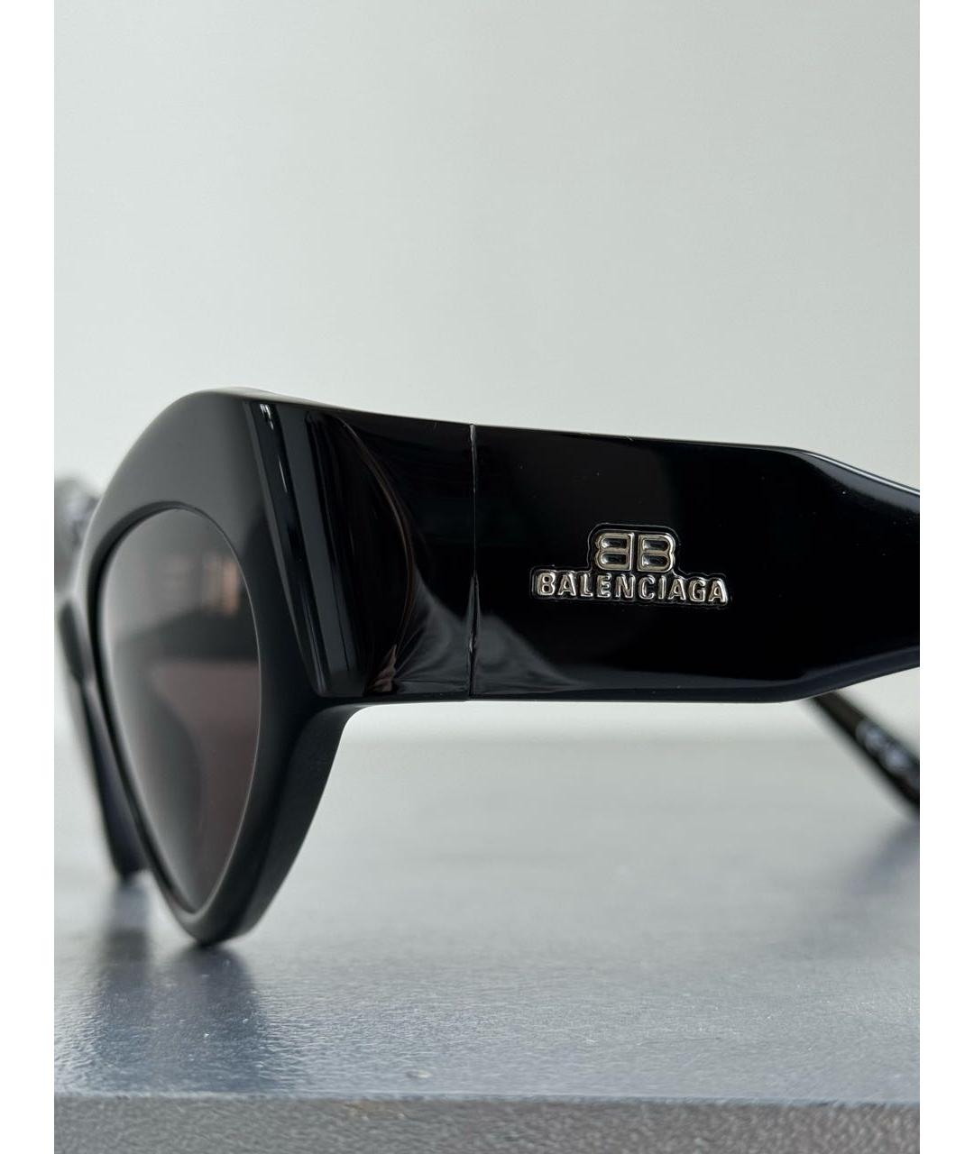 BALENCIAGA Черные пластиковые солнцезащитные очки, фото 3
