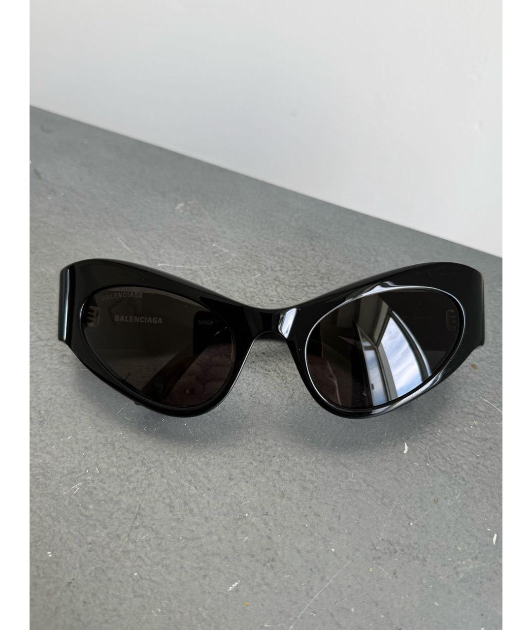 BALENCIAGA Черные пластиковые солнцезащитные очки, фото 9