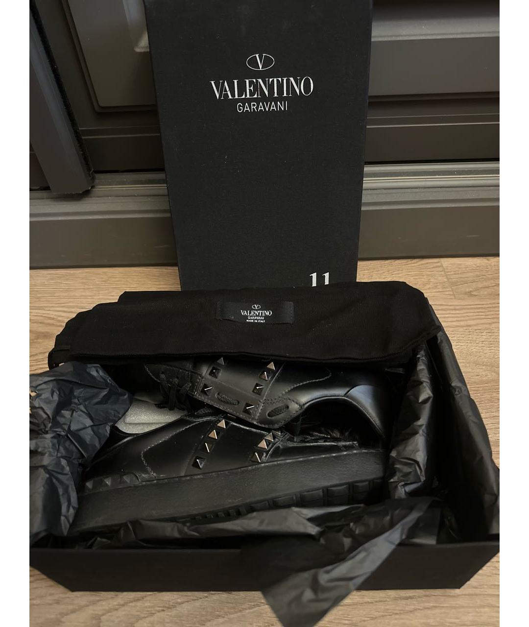 VALENTINO Черные кожаные кроссовки, фото 5