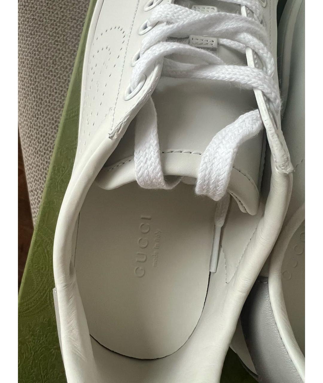 GUCCI Белые кожаные кеды, фото 5