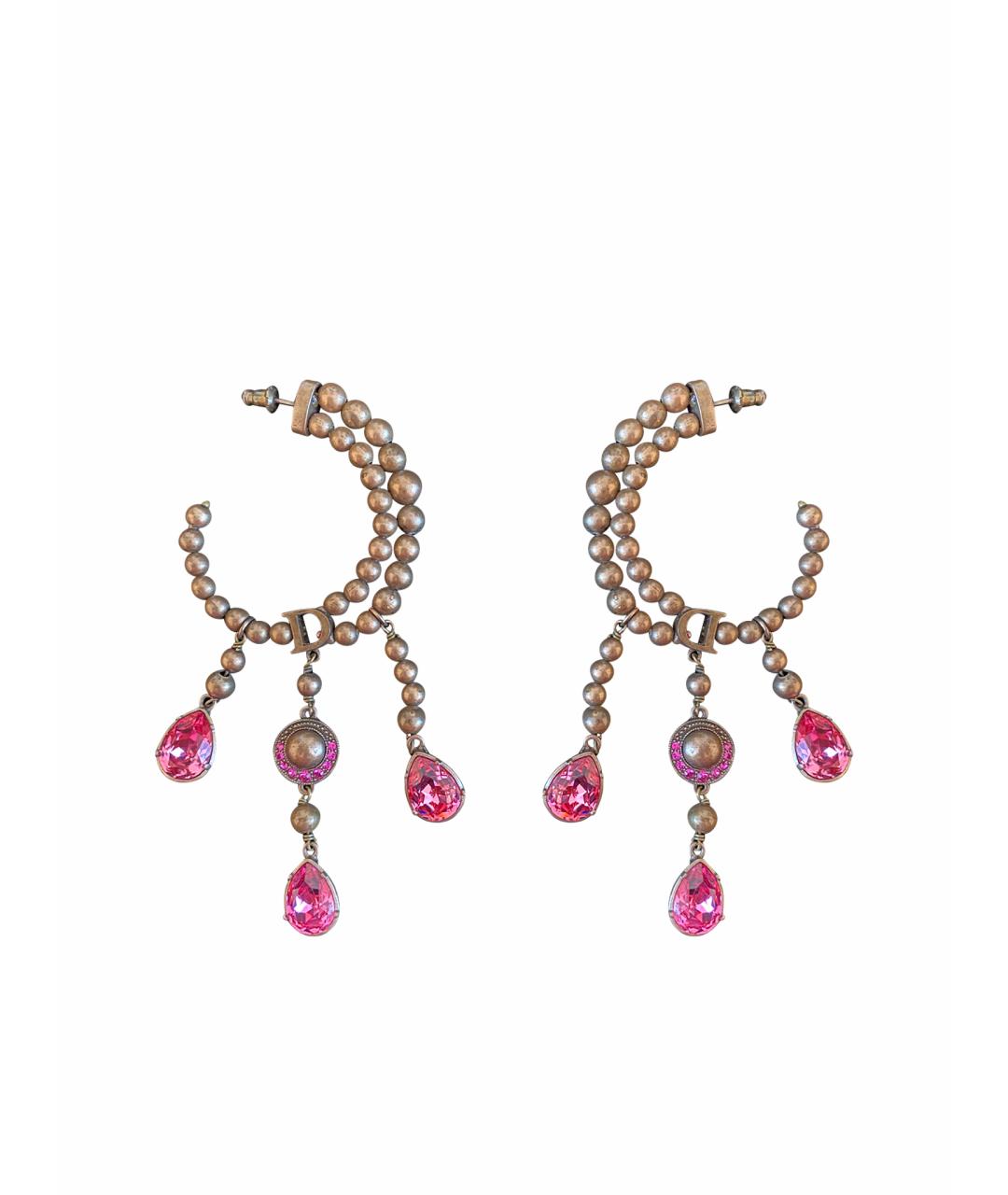 CHRISTIAN DIOR Золотые металлические серьги, фото 1