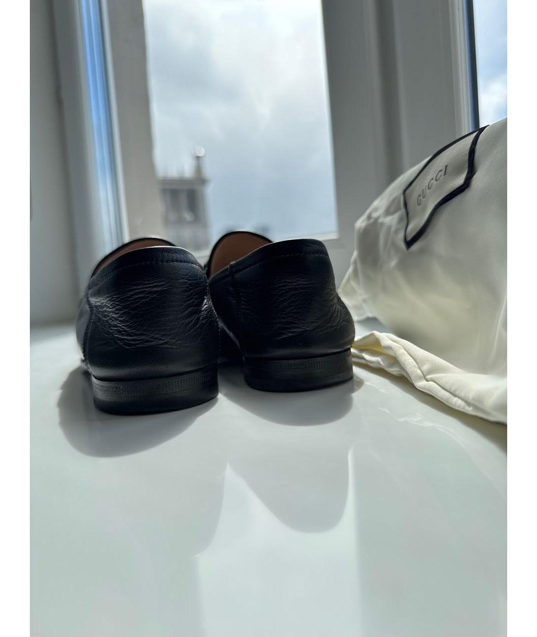 GUCCI Черные кожаные лоферы, фото 5